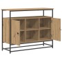 Aparador de Roble 100x35x80 cm Madera de Ingenieria y Acero de , Aparadores - Ref: Foro24-862977, Precio: 108,57 €, Descuento: %