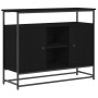 Consola Negro Roble 100x35x80 cm Madera Ingenierizada y Acero de , Aparadores - Ref: Foro24-862978, Precio: 112,42 €, Descuen...