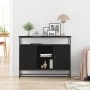 Consola Negro Roble 100x35x80 cm Madera Ingenierizada y Acero de , Aparadores - Ref: Foro24-862978, Precio: 112,42 €, Descuen...