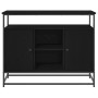 Consola Negro Roble 100x35x80 cm Madera Ingenierizada y Acero de , Aparadores - Ref: Foro24-862978, Precio: 112,42 €, Descuen...