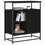 Aparador Negro Roble 69x35x80 cm Madera Elaborada y Acero | Foro24.es | Tu tienda online para hogar, jardín y más Foro24.es