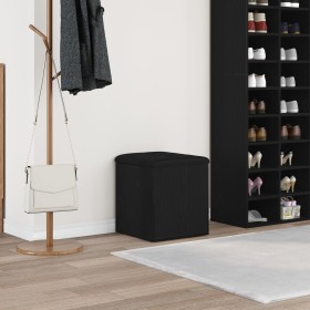 Banco de almacenamiento Negro Roble 40x40x45 cm Madera Compensada de , Bancos para recibidores y almacenamiento - Ref: Foro24...