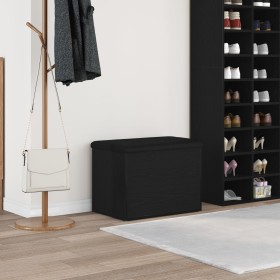 Banco de almacenamiento Negro Roble 60x40x45 cm Madera elaborada de , Bancos para recibidores y almacenamiento - Ref: Foro24-...