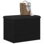 Banco de almacenamiento Negro Roble 60x40x45 cm Madera elaborada de , Bancos para recibidores y almacenamiento - Ref: Foro24-...