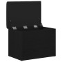 Banco de almacenamiento Negro Roble 60x40x45 cm Madera elaborada de , Bancos para recibidores y almacenamiento - Ref: Foro24-...