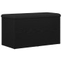 Banco de almacenamiento Negro Roble 80x40x45 cm Madera de Ingeniería de , Bancos para recibidores y almacenamiento - Ref: For...