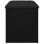 Banco de almacenamiento Negro Roble 80x40x45 cm Madera de Ingeniería de , Bancos para recibidores y almacenamiento - Ref: For...