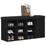 Banco de Almacenamiento Negro Roble 100x30x48 cm Madera Compensada de , Bancos para recibidores y almacenamiento - Ref: Foro2...