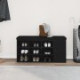 Banco de Almacenamiento Negro Roble 100x30x48 cm Madera Compensada de , Bancos para recibidores y almacenamiento - Ref: Foro2...