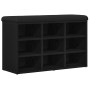 Banco de Almacenamiento Negro Roble 80x30x48 cm Madera Ingenierizada de , Bancos para recibidores y almacenamiento - Ref: For...