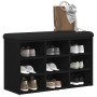 Banco de Almacenamiento Negro Roble 80x30x48 cm Madera Ingenierizada de , Bancos para recibidores y almacenamiento - Ref: For...