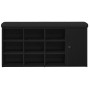 Banco de Almacenamiento Negro Roble 100x30x48 cm Madera Compensada de , Bancos para recibidores y almacenamiento - Ref: Foro2...