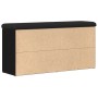 Banco de Almacenamiento Negro Roble 100x30x48 cm Madera Compensada de , Bancos para recibidores y almacenamiento - Ref: Foro2...