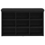 Banco de Almacenamiento Negro Roble 80x30x48 cm Madera Ingenierizada de , Bancos para recibidores y almacenamiento - Ref: For...