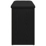 Banco de Almacenamiento Negro Roble 80x30x48 cm Madera Ingenierizada de , Bancos para recibidores y almacenamiento - Ref: For...