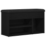 Banco de almacenamiento Negro Roble 80x30x45 cm Madera Compensada de , Bancos para recibidores y almacenamiento - Ref: Foro24...