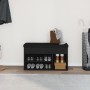 Banco de almacenamiento Negro Roble 80x30x45 cm Madera Compensada de , Bancos para recibidores y almacenamiento - Ref: Foro24...