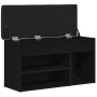 Banco de almacenamiento Negro Roble 80x30x45 cm Madera Compensada de , Bancos para recibidores y almacenamiento - Ref: Foro24...
