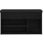 Banco de almacenamiento Negro Roble 80x30x45 cm Madera Compensada de , Bancos para recibidores y almacenamiento - Ref: Foro24...