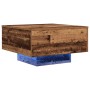 Mesa de Café con Luces LED Madera Vieja 55x55x31 cm de , Mesas de centro - Ref: Foro24-862994, Precio: 65,39 €, Descuento: -5%%