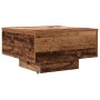 Mesa de Café con Luces LED Madera Vieja 55x55x31 cm de , Mesas de centro - Ref: Foro24-862994, Precio: 65,39 €, Descuento: -5%%