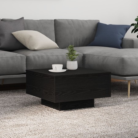 Mesa de Café con Luces LED Roble Negro 55x55x31 cm de , Mesas de centro - Ref: Foro24-862996, Precio: 70,47 €, Descuento: %