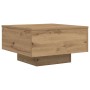 Mesa de café con luces LED Roble Artesano 55x55x31 cm de , Mesas de centro - Ref: Foro24-862995, Precio: 65,39 €, Descuento: ...