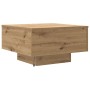 Mesa de café con luces LED Roble Artesano 55x55x31 cm de , Mesas de centro - Ref: Foro24-862995, Precio: 65,39 €, Descuento: ...