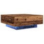 Mesa de Café con Luces LED Madera Vieja 80x80x31 cm de , Mesas de centro - Ref: Foro24-863000, Precio: 93,18 €, Descuento: %