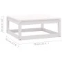 Taburetes de jardín con cojines blanco 2 uds madera maciza pino de vidaXL, Sofás modulares de exterior - Ref: Foro24-805741, ...