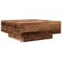 Mesa de Café con Luces LED Madera Vieja 80x80x31 cm de , Mesas de centro - Ref: Foro24-863000, Precio: 93,18 €, Descuento: %