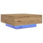 Mesa de Café con Luces LED Roble Artesano 80x80x31 cm de , Mesas de centro - Ref: Foro24-863001, Precio: 91,50 €, Descuento: ...