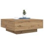Mesa de Café con Luces LED Roble Artesano 80x80x31 cm de , Mesas de centro - Ref: Foro24-863001, Precio: 91,50 €, Descuento: ...