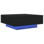 Mesa de Café con Luces LED Madera Negra 80x80x31 cm de , Mesas de centro - Ref: Foro24-863002, Precio: 100,10 €, Descuento: -5%%