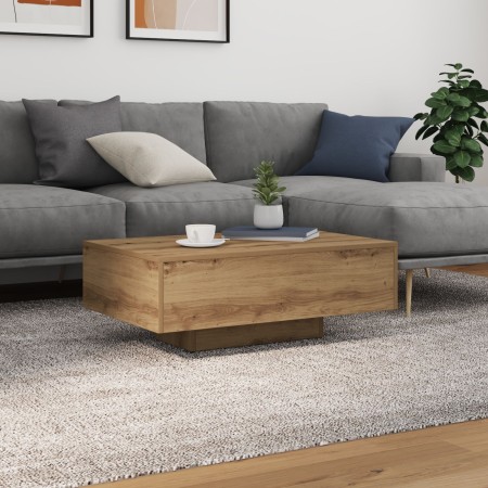 Mesa de café con luces LED Roble Artesano 85x55x31 cm de , Mesas de centro - Ref: Foro24-863010, Precio: 74,35 €, Descuento: %