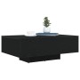 Mesa de Café con Luces LED Roble Negro 85x55x31 cm de , Mesas de centro - Ref: Foro24-863011, Precio: 78,96 €, Descuento: %
