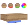 Mesa de café con luces LED Roble Artesano 85x55x31 cm de , Mesas de centro - Ref: Foro24-863010, Precio: 74,35 €, Descuento: %