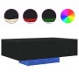 Mesa de Café con Luces LED Roble Negro 85x55x31 cm de , Mesas de centro - Ref: Foro24-863011, Precio: 78,96 €, Descuento: %