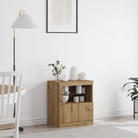 Sideboard con luces LED Roble Artisan 60,5x37x67 cm de , Aparadores - Ref: Foro24-863013, Precio: 68,26 €, Descuento: %