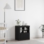 Sideboard con luces LED Negro Roble 60,5x37x67 cm de , Aparadores - Ref: Foro24-863014, Precio: 72,22 €, Descuento: -5%%