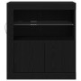 Sideboard con luces LED Negro Roble 60,5x37x67 cm de , Aparadores - Ref: Foro24-863014, Precio: 72,22 €, Descuento: -5%%