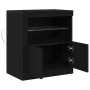 Sideboard con luces LED Negro Roble 60,5x37x67 cm de , Aparadores - Ref: Foro24-863014, Precio: 72,22 €, Descuento: -5%%