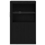 Aparador con Luces LED Roble Negro 60,5x37x100 cm de , Taquillas y armarios de almacenamiento - Ref: Foro24-863017, Precio: 9...
