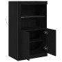 Aparador con Luces LED Roble Negro 60,5x37x100 cm de , Taquillas y armarios de almacenamiento - Ref: Foro24-863017, Precio: 9...