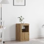 Consola con luces LED Roble Artisan 41x37x67 cm de , Taquillas y armarios de almacenamiento - Ref: Foro24-863020, Precio: 57,...