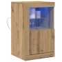 Consola con luces LED Roble Artisan 41x37x67 cm de , Taquillas y armarios de almacenamiento - Ref: Foro24-863020, Precio: 57,...