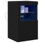 Sideboard con luces LED Roble Negro 41x37x67 cm de , Taquillas y armarios de almacenamiento - Ref: Foro24-863022, Precio: 64,...