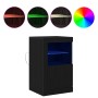 Sideboard con luces LED Roble Negro 41x37x67 cm de , Taquillas y armarios de almacenamiento - Ref: Foro24-863022, Precio: 64,...