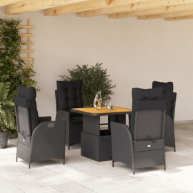 Set de muebles jardín 5 pzas con cojines ratán sintético negro en Conjuntos de jardín | Comprar online en Foru.es