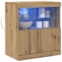 Sideboard de con luces LED Roble Artesano 60x37x67 cm de , Aparadores - Ref: Foro24-863028, Precio: 73,10 €, Descuento: %